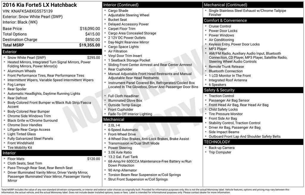 used 2016 Kia Forte car, priced at $2,499