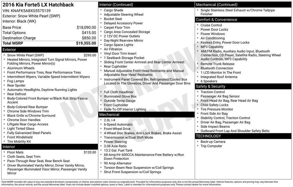 used 2016 Kia Forte car, priced at $2,999