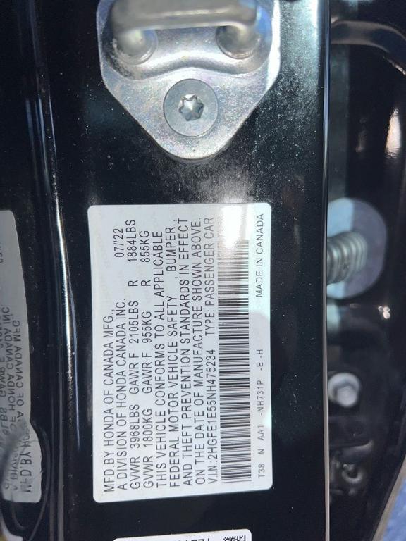 used 2022 Honda Civic Si car, priced at $21,973