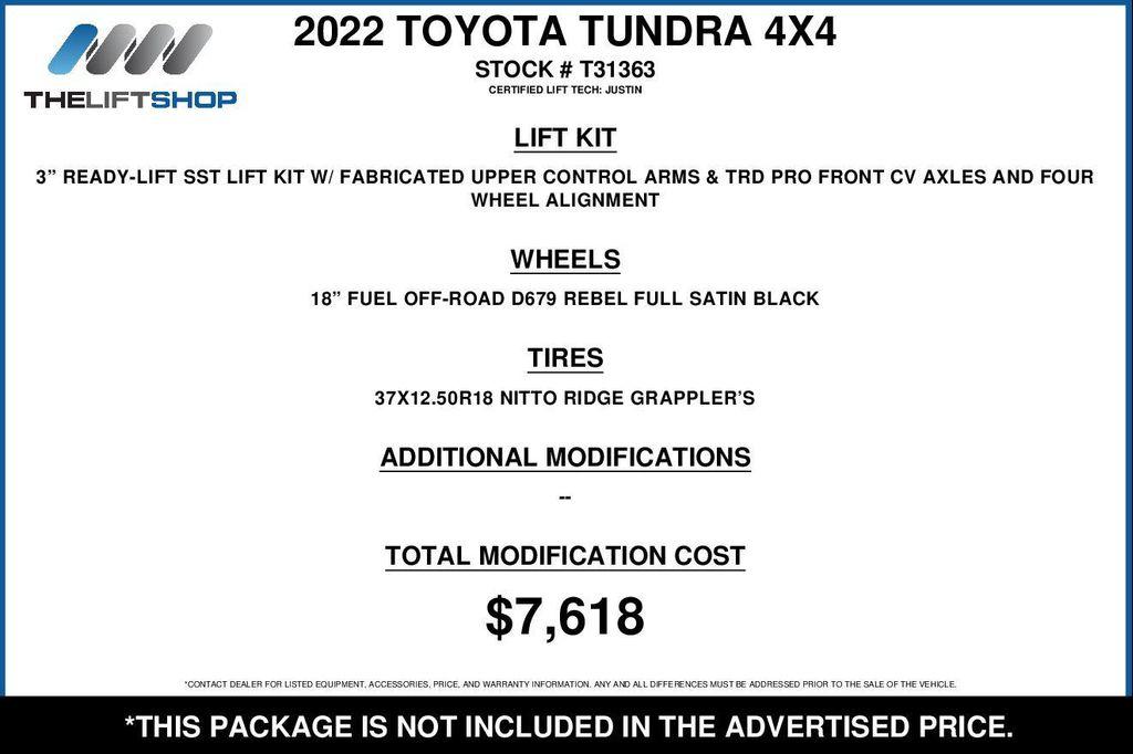used 2022 Toyota Tundra car, priced at $53,990