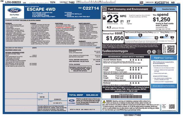 used 2019 Ford Escape car, priced at $14,219