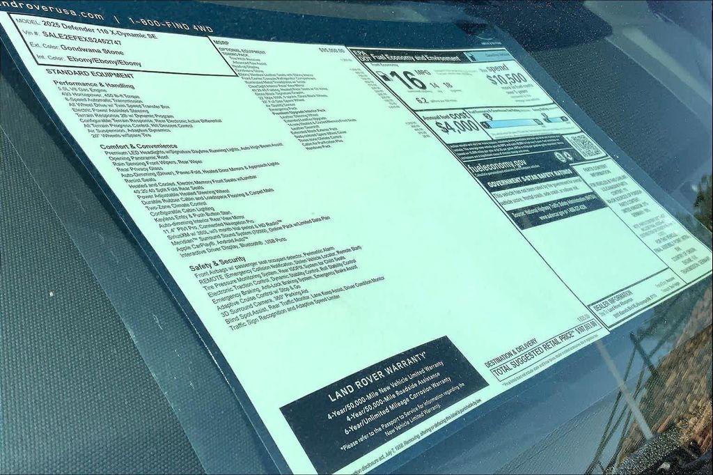 new 2025 Land Rover Defender car, priced at $107,693