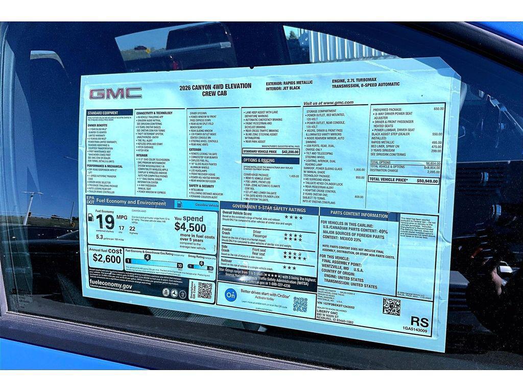 new 2026 GMC Canyon car, priced at $46,949