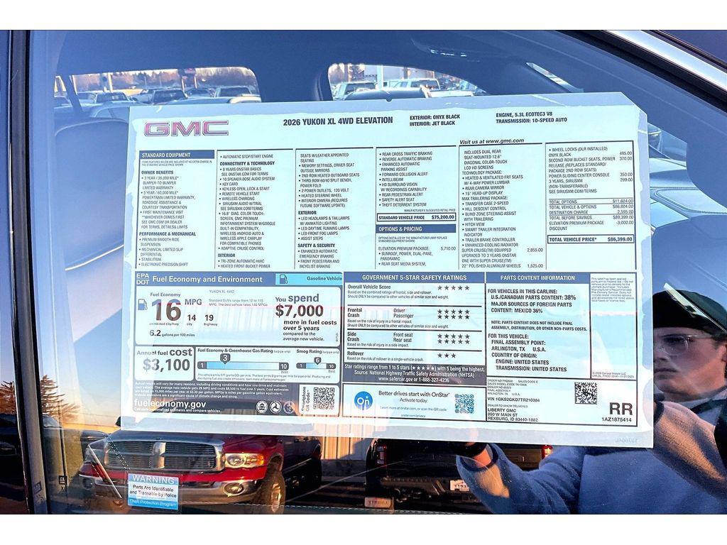 new 2026 GMC Yukon XL car, priced at $86,399