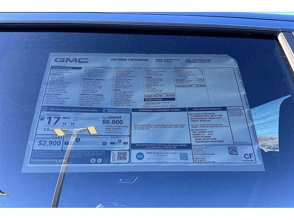 new 2026 GMC Sierra 1500 car, priced at $61,385