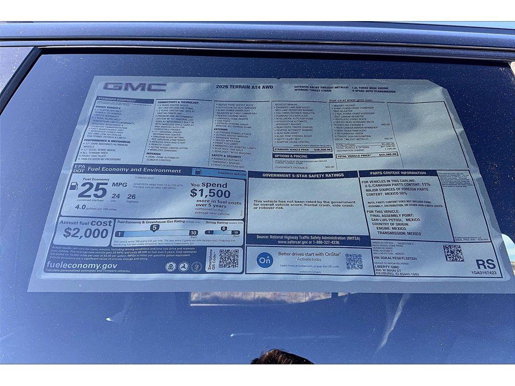 new 2026 GMC Terrain car, priced at $41,385