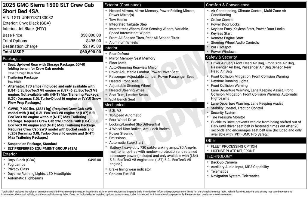 used 2025 GMC Sierra 1500 car, priced at $45,980