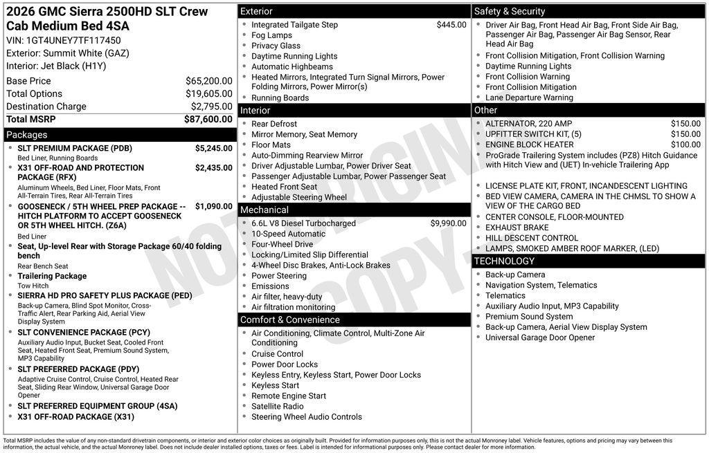 new 2026 GMC Sierra 2500 car, priced at $79,289