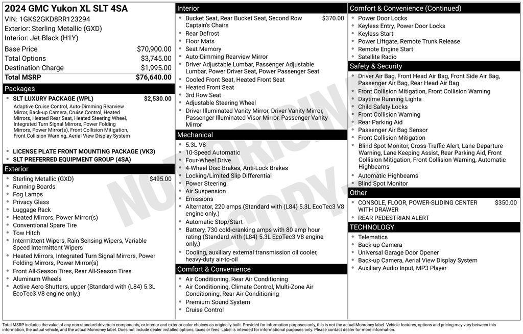 used 2024 GMC Yukon XL car, priced at $58,995