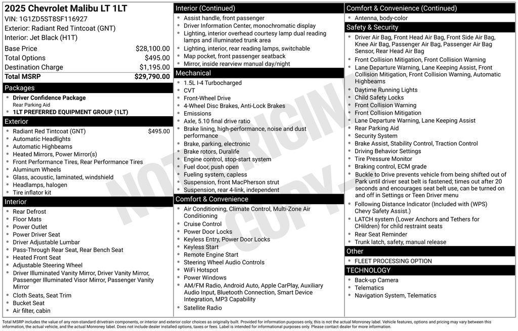 used 2025 Chevrolet Malibu car, priced at $19,980