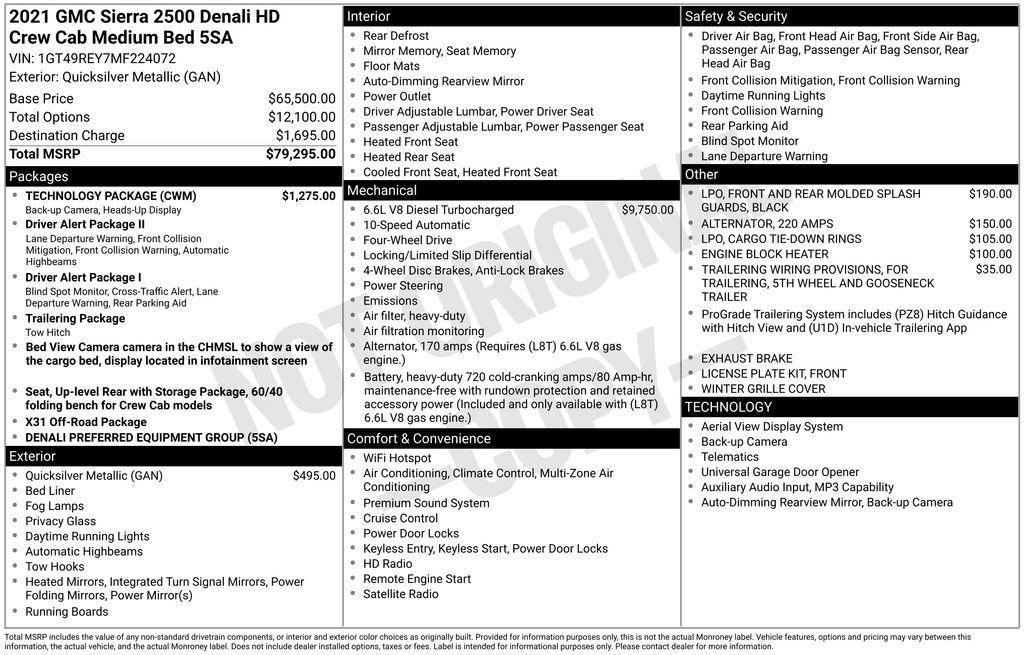 used 2021 GMC Sierra 2500 car, priced at $60,500