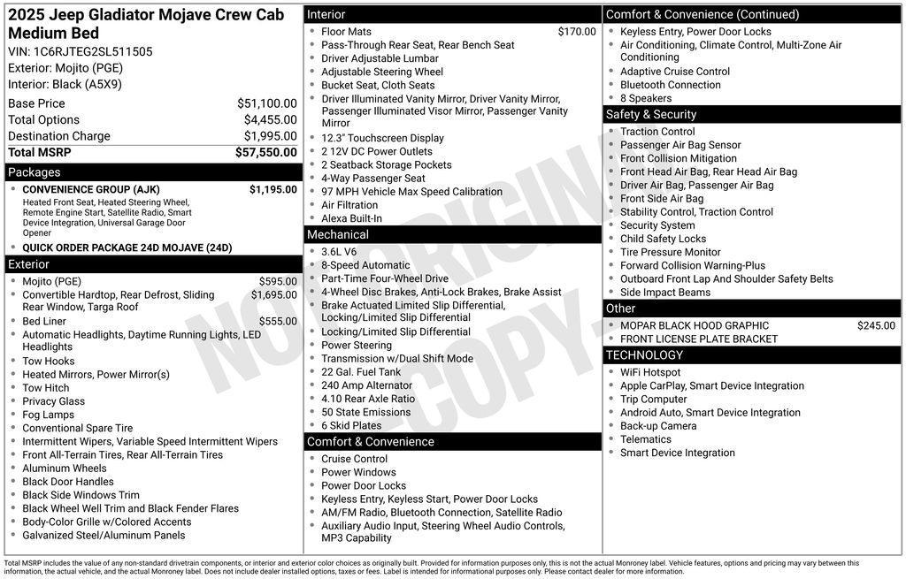 used 2025 Jeep Gladiator car, priced at $46,400