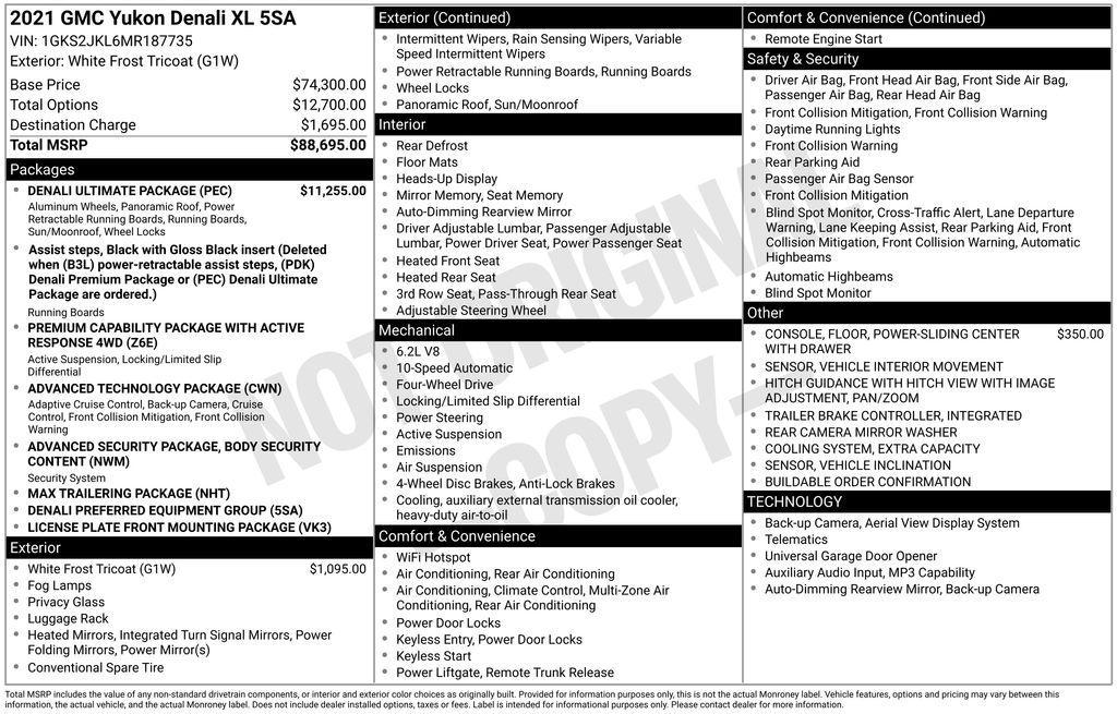 used 2021 GMC Yukon XL car, priced at $51,995