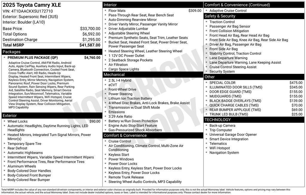 used 2025 Toyota Camry car, priced at $36,440