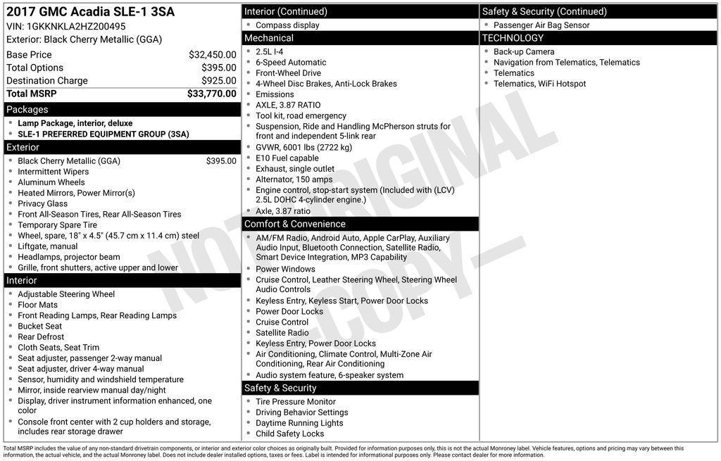 used 2017 GMC Acadia car, priced at $13,288