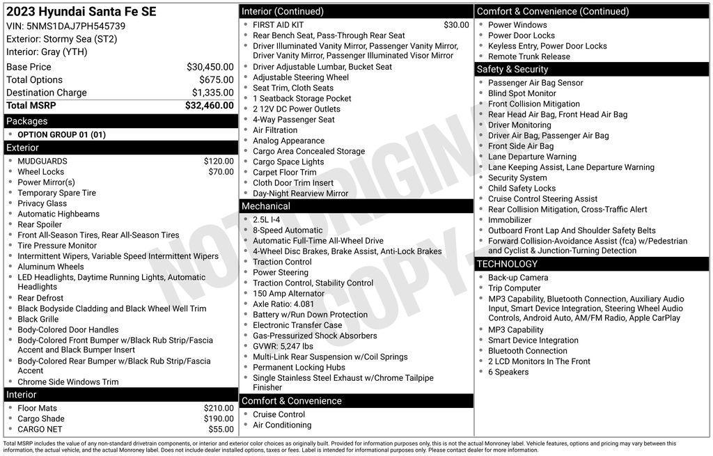 used 2023 Hyundai Santa Fe car, priced at $23,895