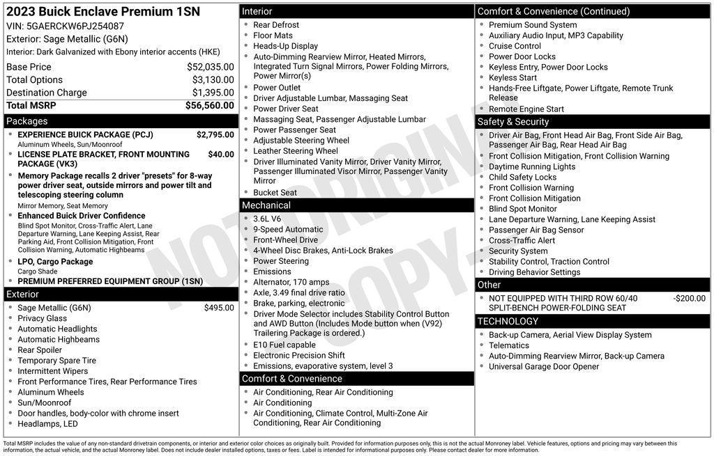 used 2023 Buick Enclave car, priced at $34,583