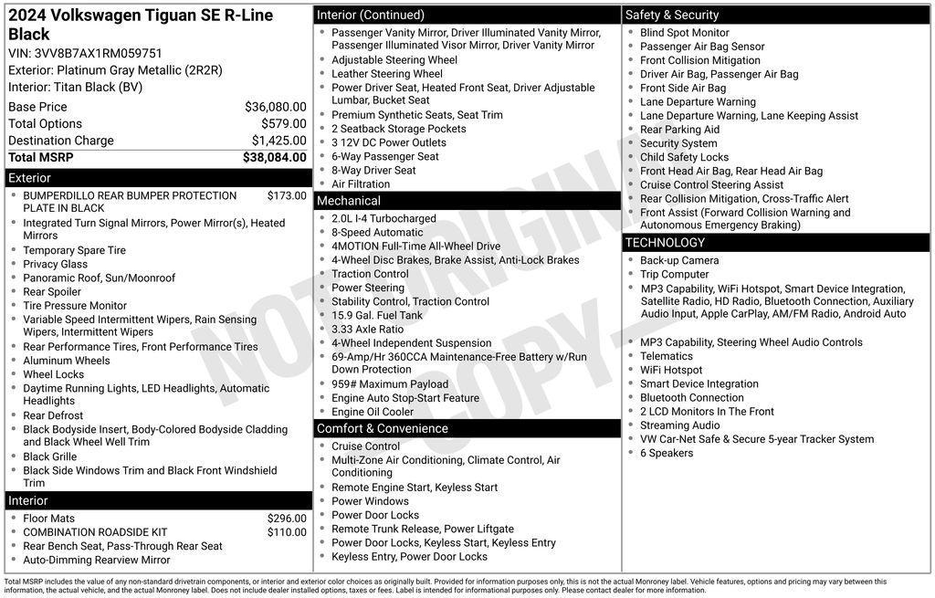 used 2024 Volkswagen Tiguan car, priced at $29,990