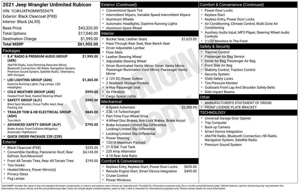 used 2021 Jeep Wrangler Unlimited car, priced at $27,900