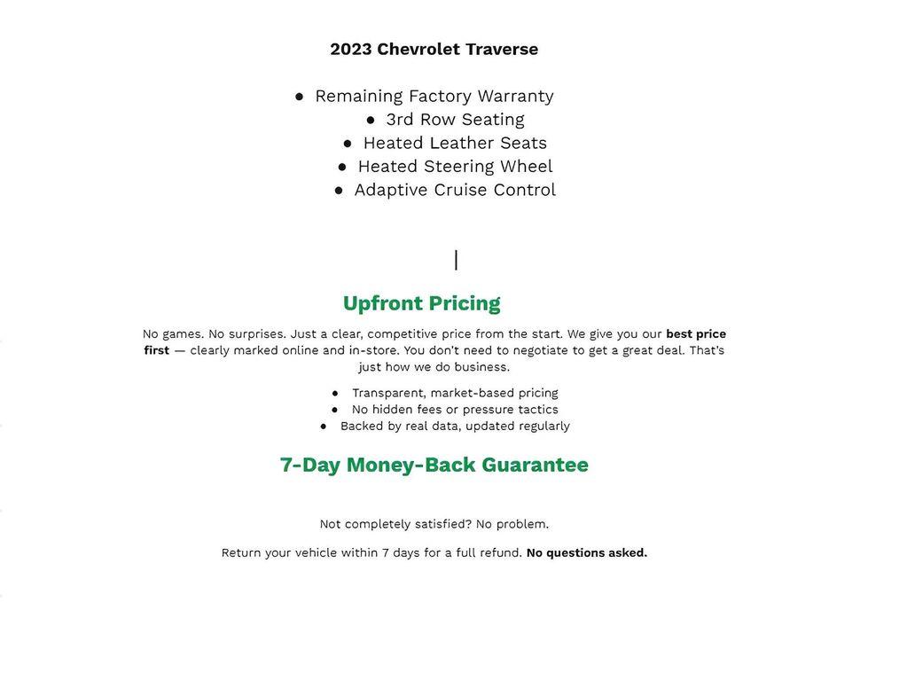 used 2023 Chevrolet Traverse car, priced at $35,500