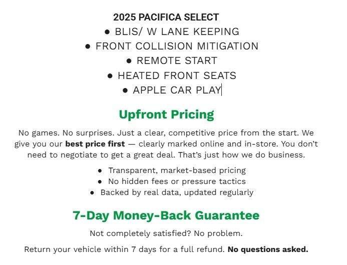 used 2025 Chrysler Pacifica car, priced at $30,000