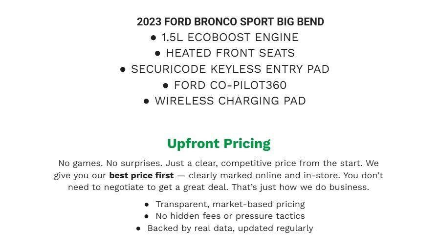 used 2023 Ford Bronco Sport car, priced at $26,385