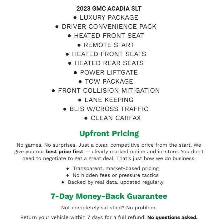 used 2023 GMC Acadia car, priced at $31,180