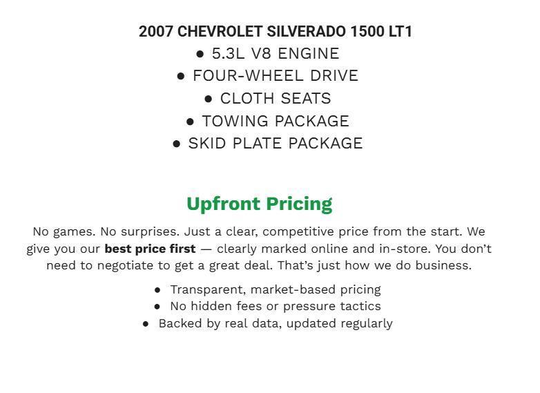 used 2007 Chevrolet Silverado 1500 car, priced at $11,123
