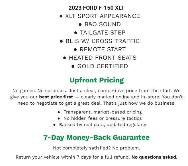 used 2023 Ford F-150 car, priced at $35,000
