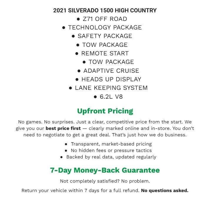 used 2021 Chevrolet Silverado 1500 car, priced at $36,844