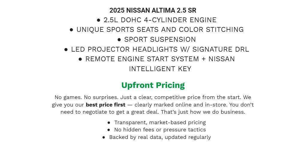 used 2025 Nissan Altima car, priced at $22,975