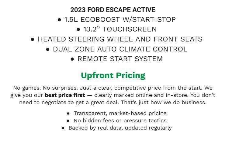 used 2023 Ford Escape car, priced at $24,884