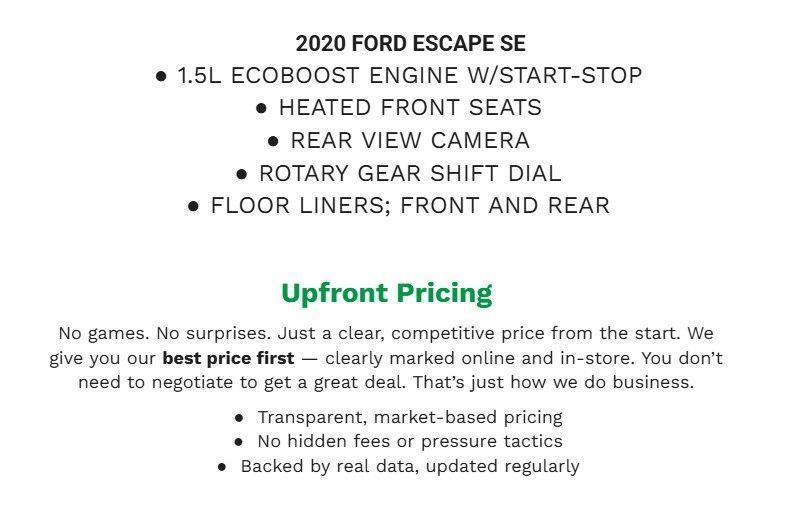 used 2020 Ford Escape car, priced at $17,716