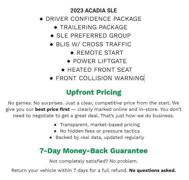 used 2023 GMC Acadia car, priced at $27,485