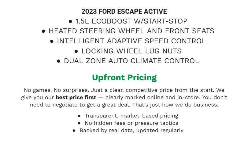 used 2023 Ford Escape car, priced at $24,184