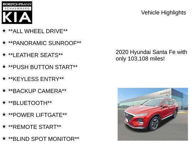 used 2020 Hyundai Santa Fe car, priced at $15,895