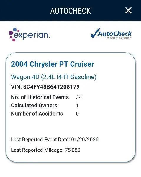 used 2004 Chrysler PT Cruiser car, priced at $3,850