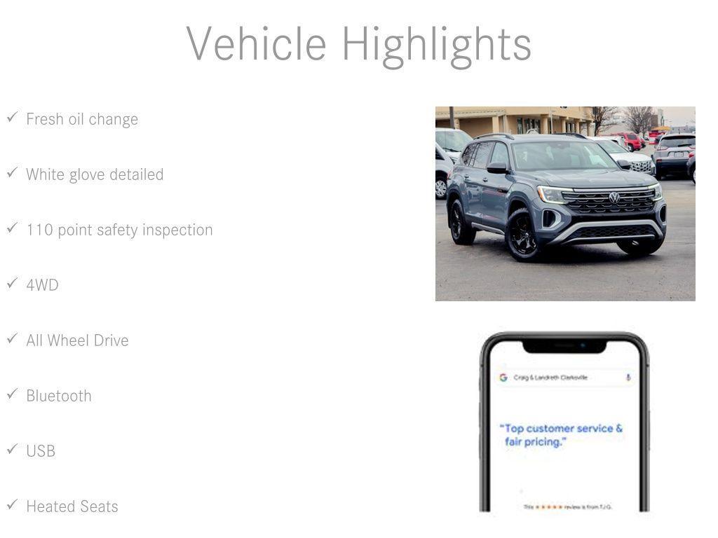 used 2024 Volkswagen Atlas car, priced at $37,700