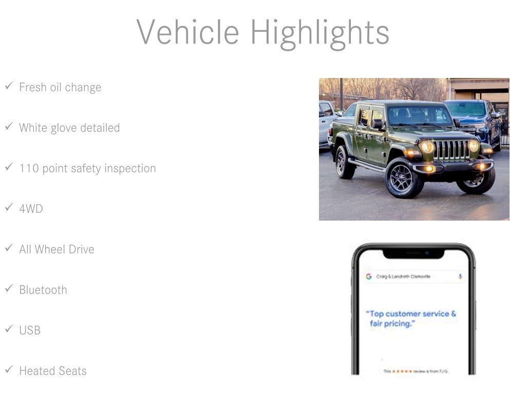 used 2021 Jeep Gladiator car, priced at $33,800