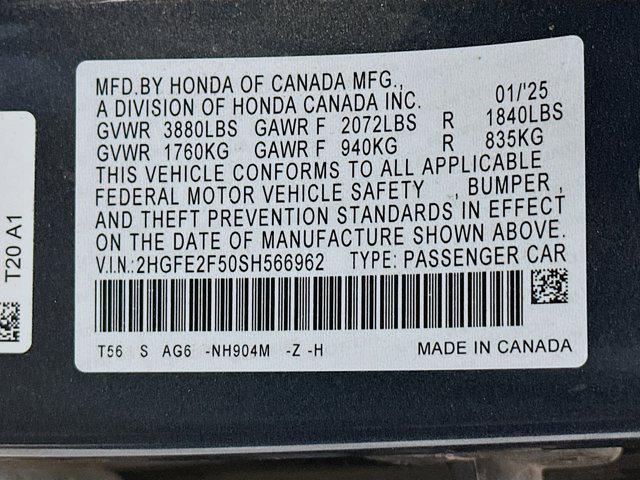 used 2025 Honda Civic car, priced at $23,487
