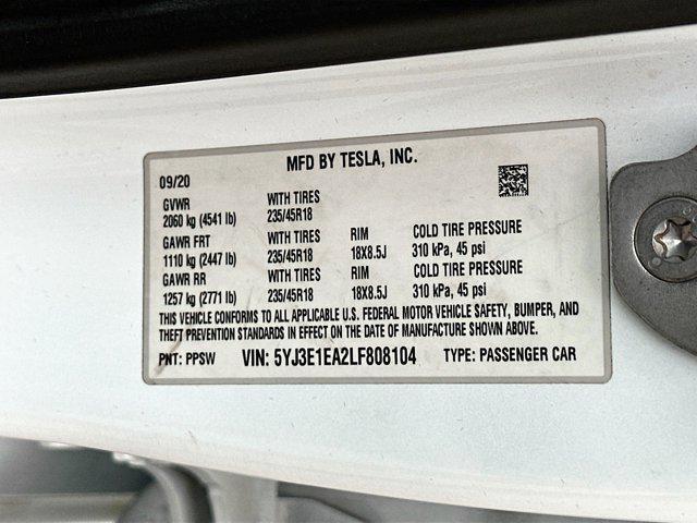 used 2020 Tesla Model 3 car, priced at $19,497