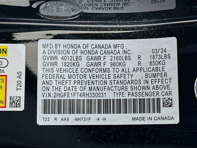used 2024 Honda Civic car, priced at $21,997
