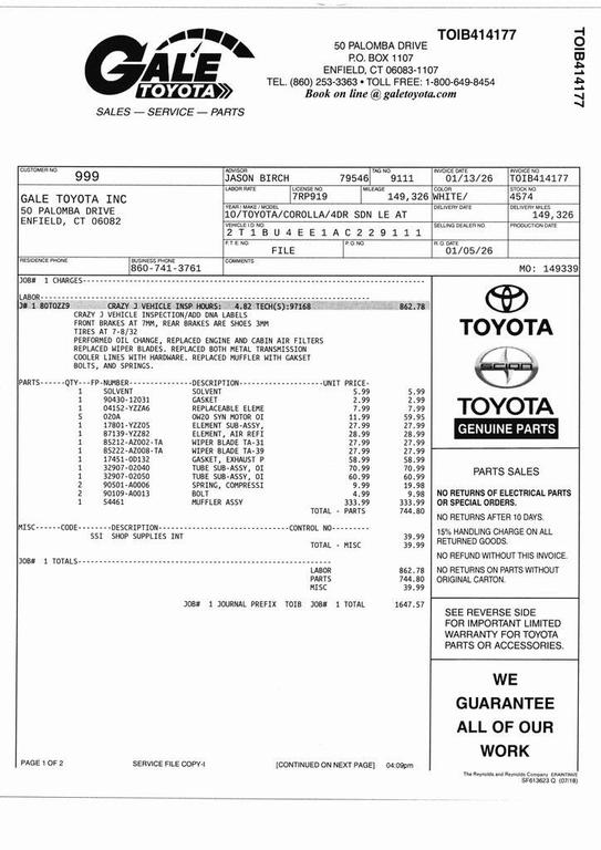 used 2010 Toyota Corolla car, priced at $7,156