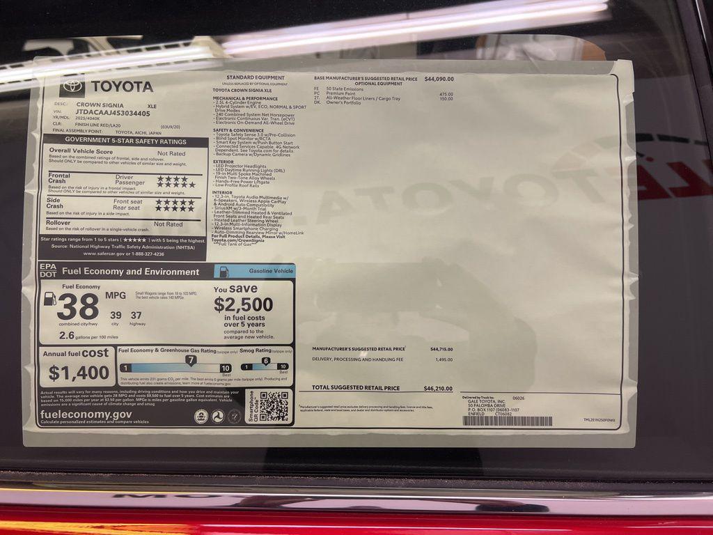 new 2025 Toyota Crown Signia car, priced at $43,176