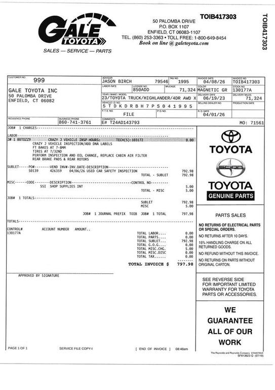 used 2023 Toyota Highlander car, priced at $34,625