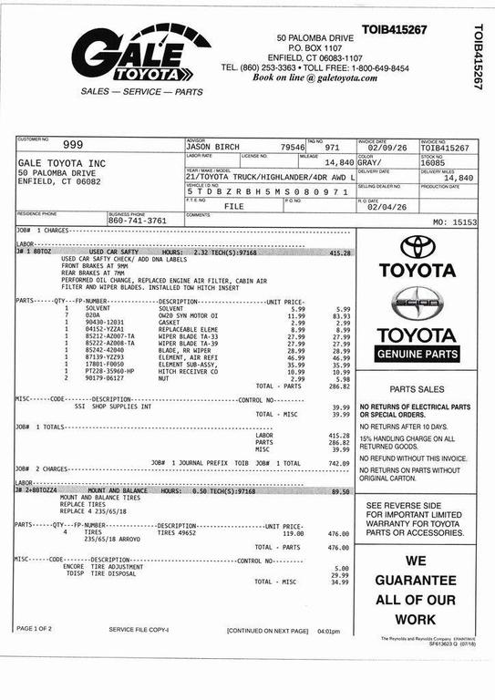used 2021 Toyota Highlander car, priced at $32,625