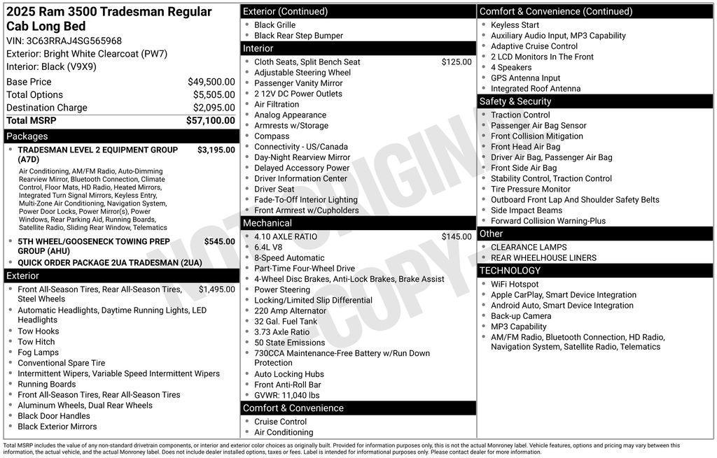 used 2025 Ram 3500 car, priced at $47,950