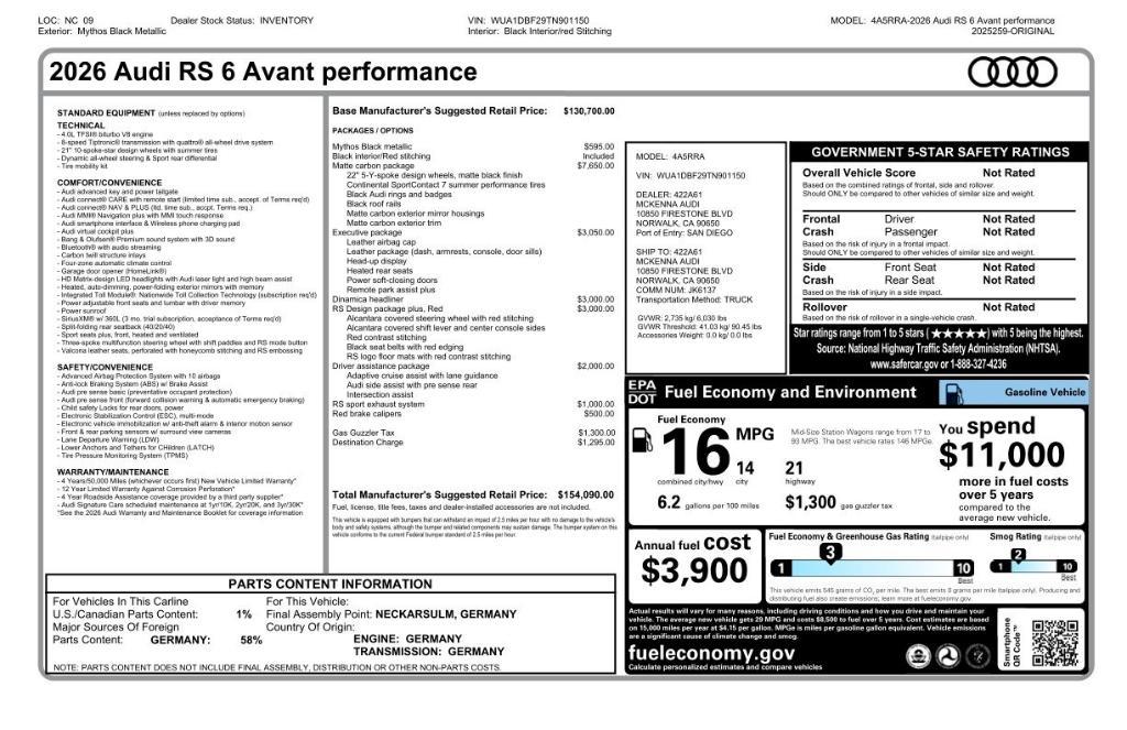 new 2026 Audi RS 6 Avant car