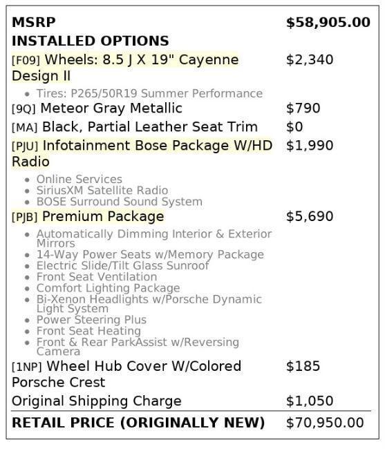 used 2016 Porsche Cayenne car, priced at $16,299