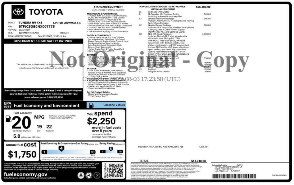 used 2022 Toyota Tundra Hybrid car, priced at $37,699